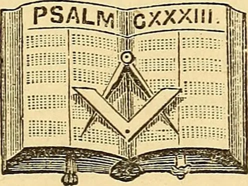 An illustration from Rituals of freemasonry: comprising the degrees of Entered apprentice, Fellow craft, and Master mason, in the lodge;, 1870, leaf 58