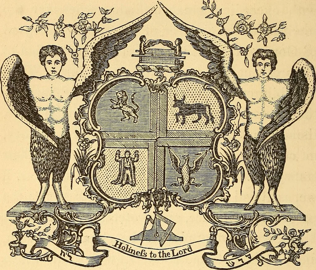 An illustration from Rituals of freemasonry: comprising the degrees of Entered apprentice, Fellow craft, and Master mason, in the lodge;, 1870, leaf 581