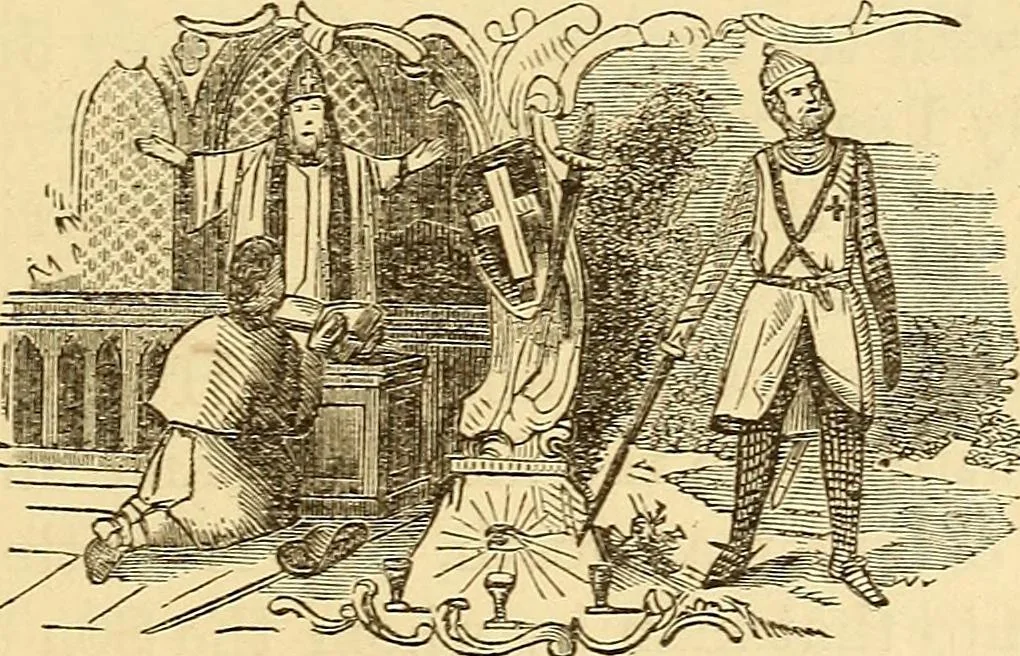 An illustration from Rituals of freemasonry: comprising the degrees of Entered apprentice, Fellow craft, and Master mason, in the lodge;, 1870, leaf 692