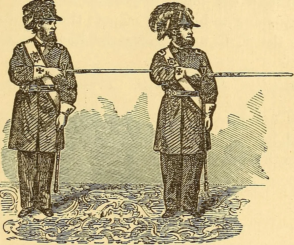 An illustration from Rituals of freemasonry: comprising the degrees of Entered apprentice, Fellow craft, and Master mason, in the lodge;, 1870, leaf 716