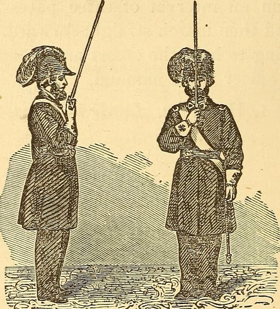 An illustration from Rituals of freemasonry: comprising the degrees of Entered apprentice, Fellow craft, and Master mason, in the lodge;, 1870, leaf 727