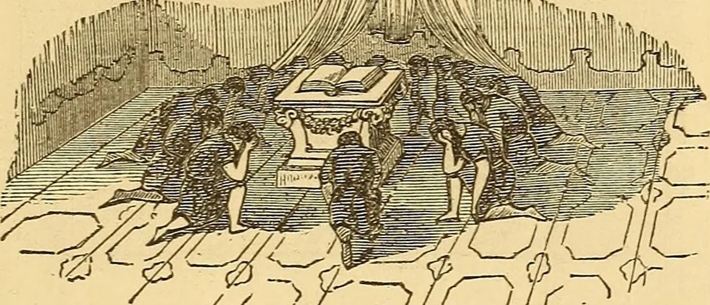 An illustration from Rituals of freemasonry: comprising the degrees of Entered apprentice, Fellow craft, and Master mason, in the lodge;, 1870, leaf 828