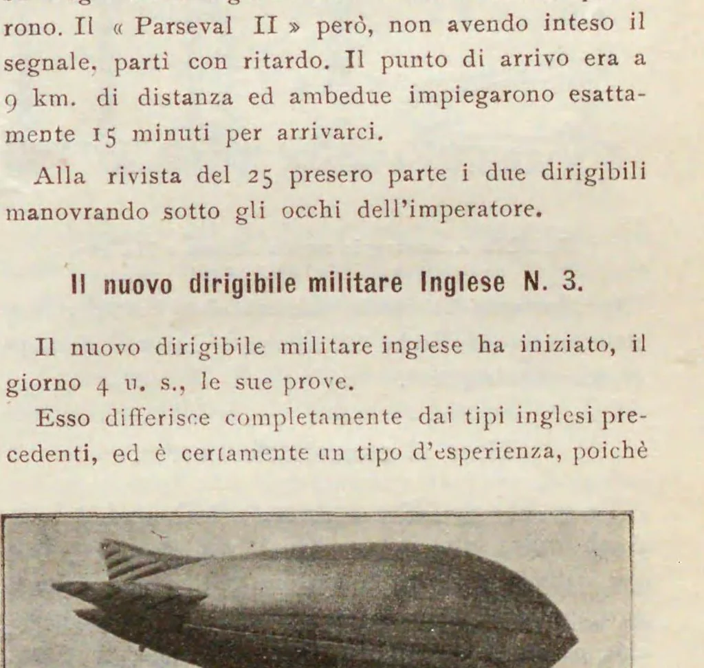 An illustration from Rivista tecnica di aeronautica e bollettino della Società aeronautica italiana, 1909, leaf 205