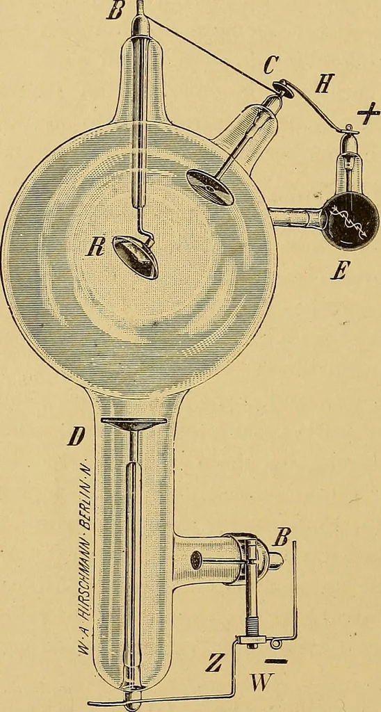 An illustration from Röntgenphotographie : Anleitung zu leicht auszuführenden Arbeiten mit statischer und galvanischer Elektrizität unter besonderer Berücksichtigung der Influenz-Elektrisiermaschine, 1908, leaf 33