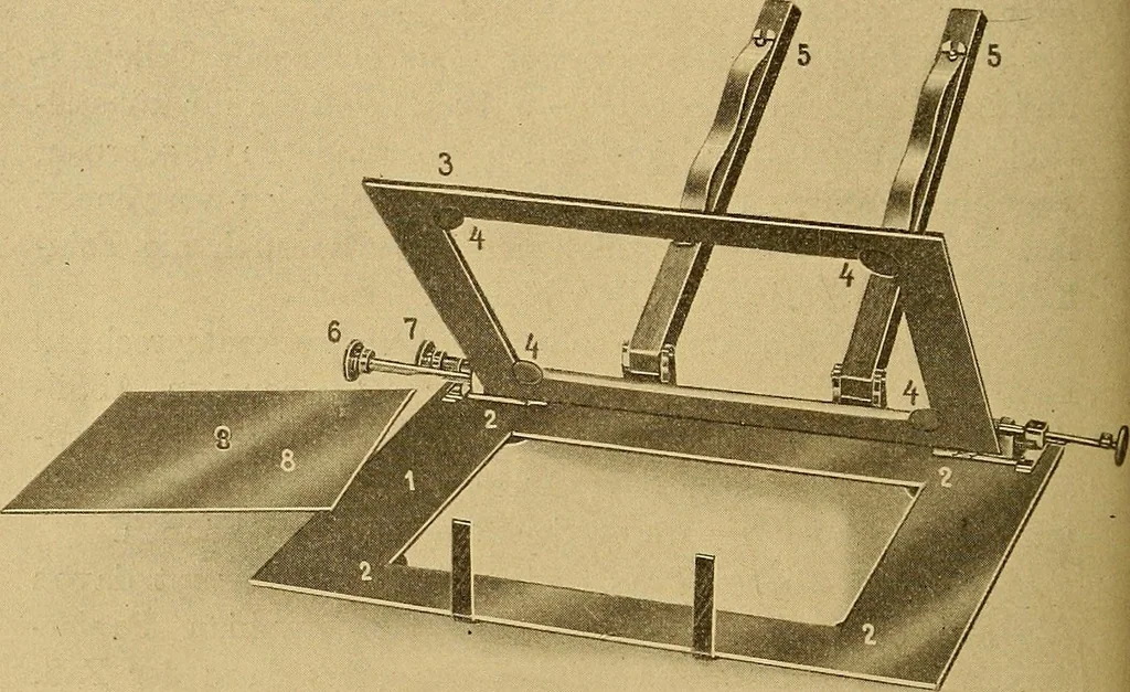 An illustration from Röntgenphotographie : Anleitung zu leicht auszuführenden Arbeiten mit statischer und galvanischer Elektrizität unter besonderer Berücksichtigung der Influenz-Elektrisiermaschine, 1908, leaf 71