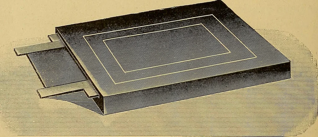 An illustration from Röntgenphotographie : Anleitung zu leicht auszuführenden Arbeiten mit statischer und galvanischer Elektrizität unter besonderer Berücksichtigung der Influenz-Elektrisiermaschine, 1908, leaf 75