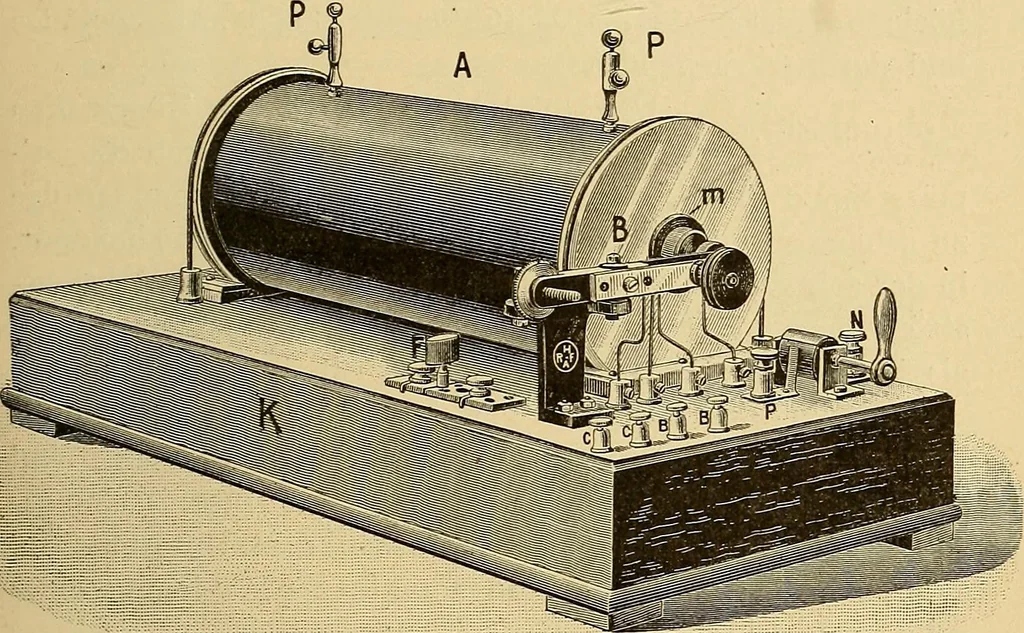 An illustration from Röntgenphotographie : Anleitung zu leicht auszuführenden Arbeiten mit statischer und galvanischer Elektrizität unter besonderer Berücksichtigung der Influenz-Elektrisiermaschine, 1908, leaf 80