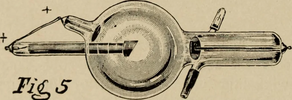An illustration from Röntgentechniek : therapeutische beteekenis der "X" -stralen en der stoomen van hooge fréquentie, 1904, leaf 35