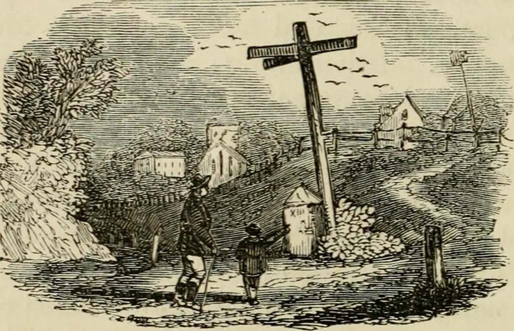 An illustration from The roads and railroads, vehicles, and modes of travelling, of ancient and modern countries; with accounts of bridges, tunnels, and canals, in various parts of the world .., 1839, leaf 105