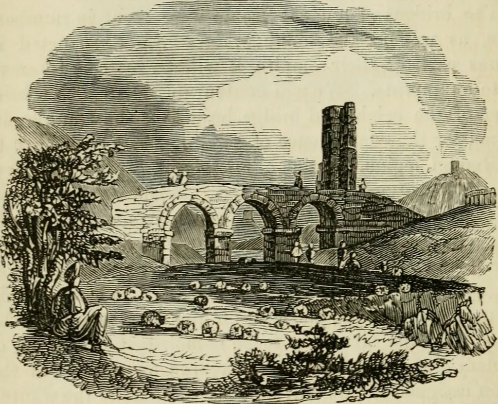 An illustration from The roads and railroads, vehicles, and modes of travelling, of ancient and modern countries; with accounts of bridges, tunnels, and canals, in various parts of the world .., 1839, leaf 113