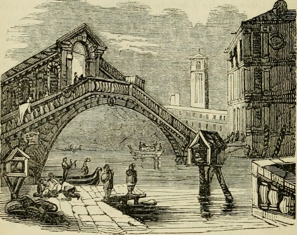 An illustration from The roads and railroads, vehicles, and modes of travelling, of ancient and modern countries; with accounts of bridges, tunnels, and canals, in various parts of the world .., 1839, leaf 127