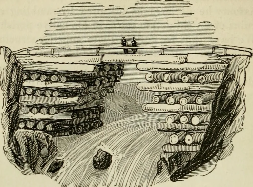 An illustration from The roads and railroads, vehicles, and modes of travelling, of ancient and modern countries; with accounts of bridges, tunnels, and canals, in various parts of the world .., 1839, leaf 129