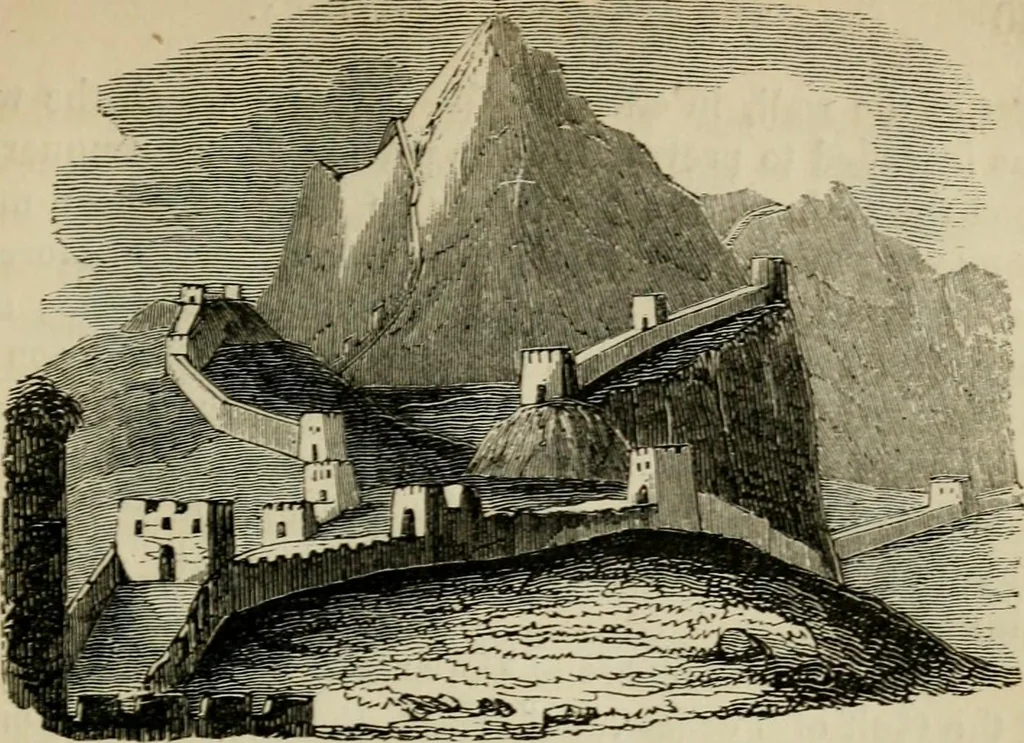 An illustration from The roads and railroads, vehicles, and modes of travelling, of ancient and modern countries; with accounts of bridges, tunnels, and canals, in various parts of the world .., 1839, leaf 180