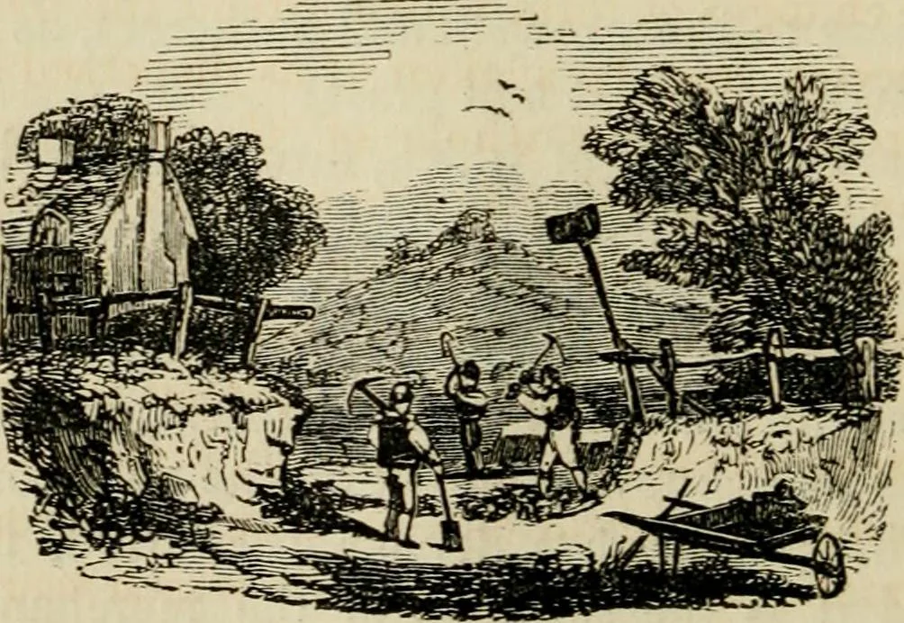 An illustration from The roads and railroads, vehicles, and modes of travelling, of ancient and modern countries; with accounts of bridges, tunnels, and canals, in various parts of the world .., 1839, leaf 21