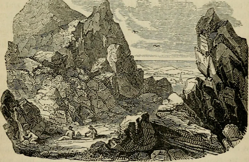 An illustration from The roads and railroads, vehicles, and modes of travelling, of ancient and modern countries; with accounts of bridges, tunnels, and canals, in various parts of the world .., 1839, leaf 238