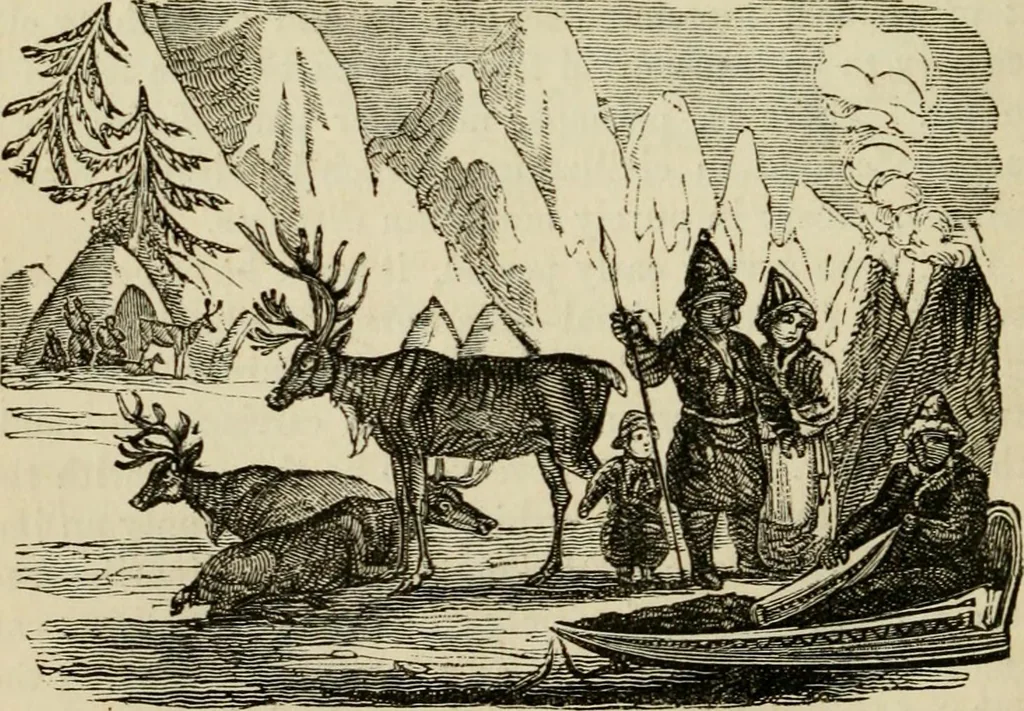 An illustration from The roads and railroads, vehicles, and modes of travelling, of ancient and modern countries; with accounts of bridges, tunnels, and canals, in various parts of the world .., 1839, leaf 241