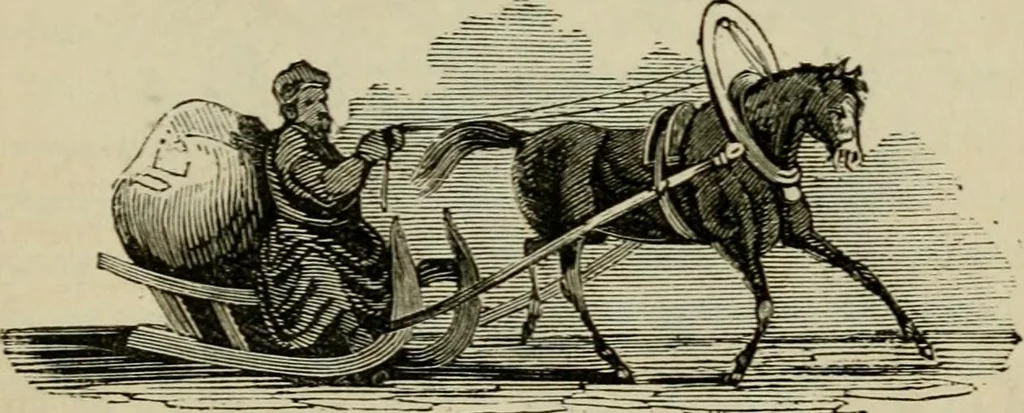 An illustration from The roads and railroads, vehicles, and modes of travelling, of ancient and modern countries; with accounts of bridges, tunnels, and canals, in various parts of the world .., 1839, leaf 242