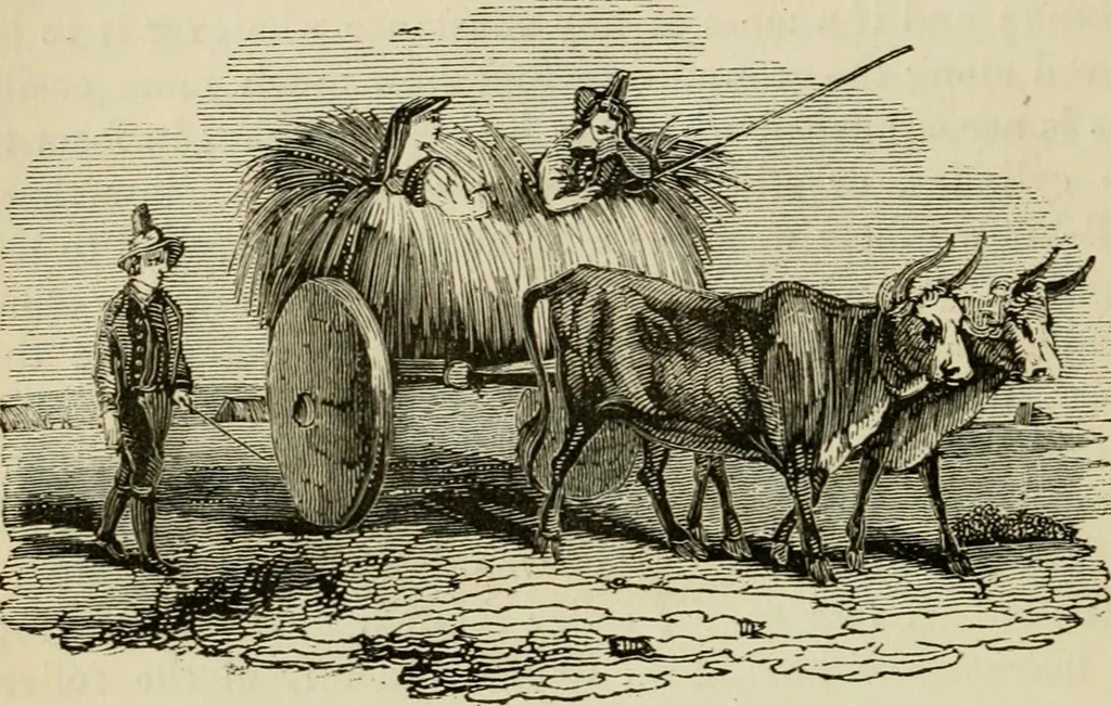 An illustration from The roads and railroads, vehicles, and modes of travelling, of ancient and modern countries; with accounts of bridges, tunnels, and canals, in various parts of the world .., 1839, leaf 245