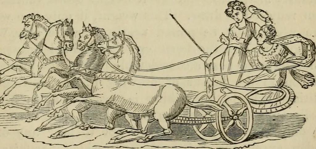 An illustration from The roads and railroads, vehicles, and modes of travelling, of ancient and modern countries; with accounts of bridges, tunnels, and canals, in various parts of the world .., 1839, leaf 248
