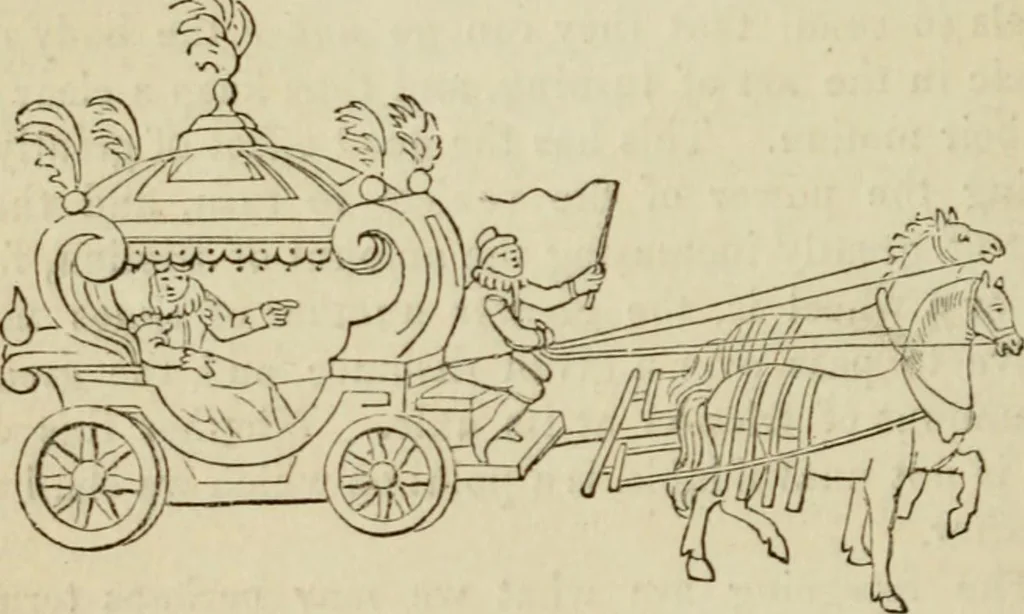 An illustration from The roads and railroads, vehicles, and modes of travelling, of ancient and modern countries; with accounts of bridges, tunnels, and canals, in various parts of the world .., 1839, leaf 251