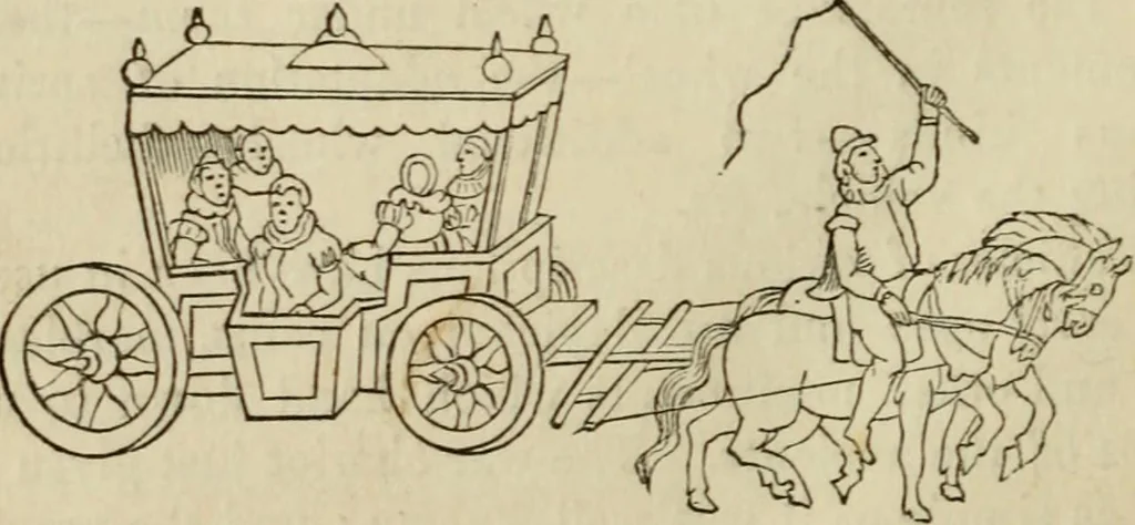An illustration from The roads and railroads, vehicles, and modes of travelling, of ancient and modern countries; with accounts of bridges, tunnels, and canals, in various parts of the world .., 1839, leaf 251