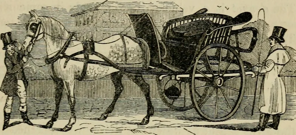 An illustration from The roads and railroads, vehicles, and modes of travelling, of ancient and modern countries; with accounts of bridges, tunnels, and canals, in various parts of the world .., 1839, leaf 260