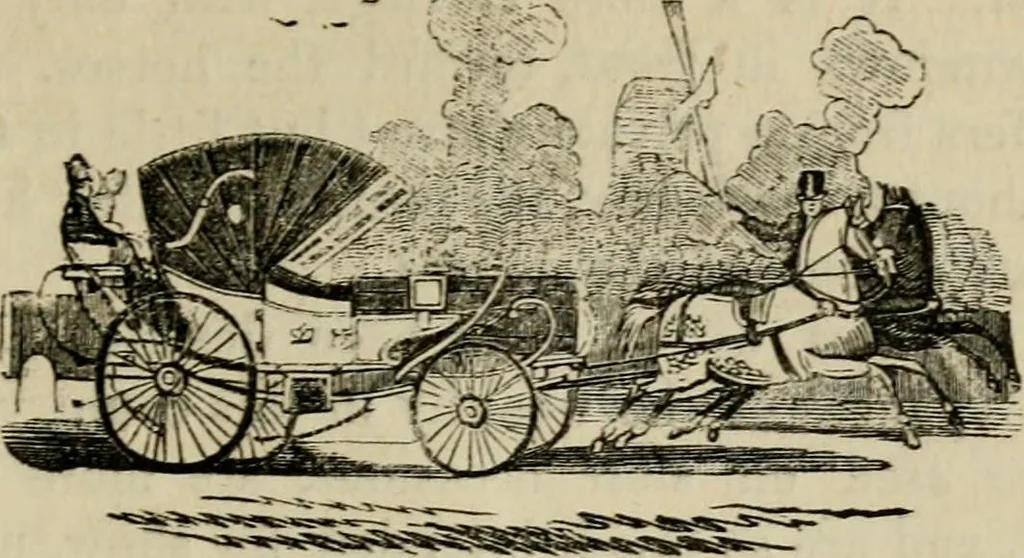 An illustration from The roads and railroads, vehicles, and modes of travelling, of ancient and modern countries; with accounts of bridges, tunnels, and canals, in various parts of the world .., 1839, leaf 262