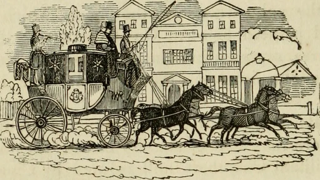 An illustration from The roads and railroads, vehicles, and modes of travelling, of ancient and modern countries; with accounts of bridges, tunnels, and canals, in various parts of the world .., 1839, leaf 265