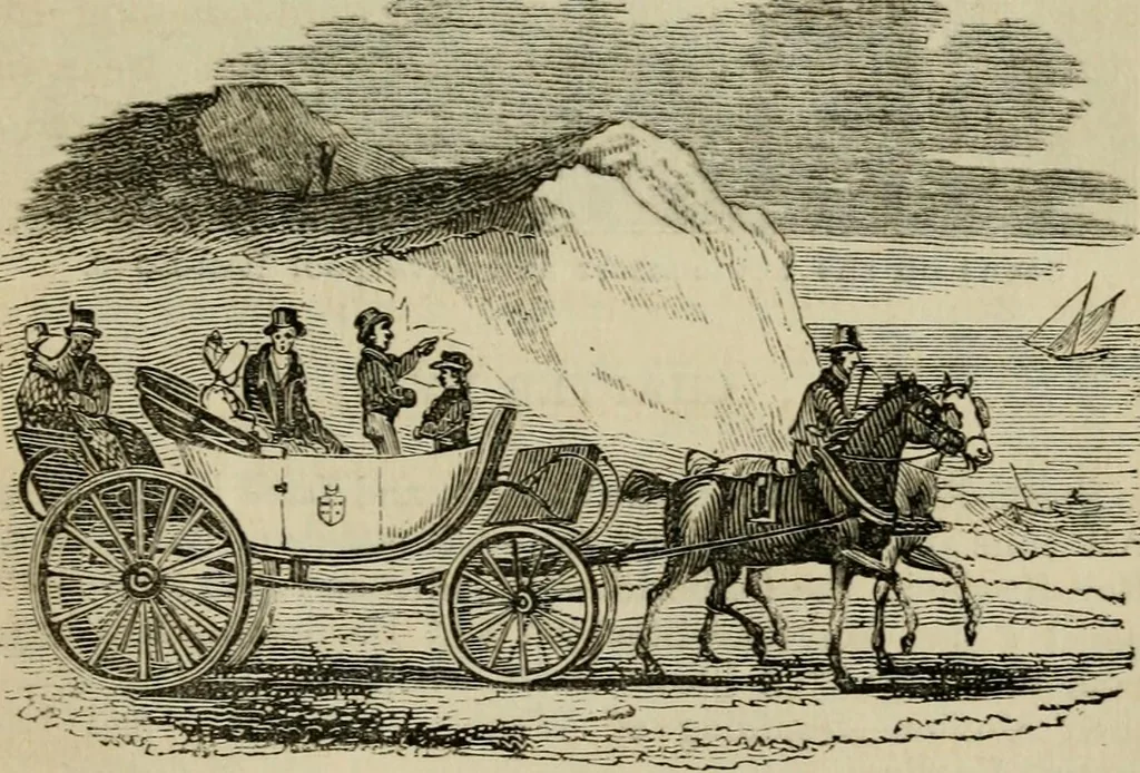 An illustration from The roads and railroads, vehicles, and modes of travelling, of ancient and modern countries; with accounts of bridges, tunnels, and canals, in various parts of the world .., 1839, leaf 274