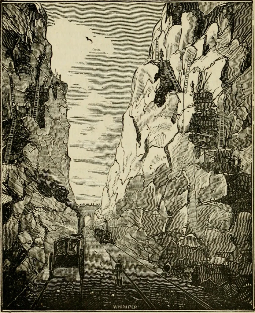 An illustration from The roads and railroads, vehicles, and modes of travelling, of ancient and modern countries; with accounts of bridges, tunnels, and canals, in various parts of the world .., 1839, leaf 275
