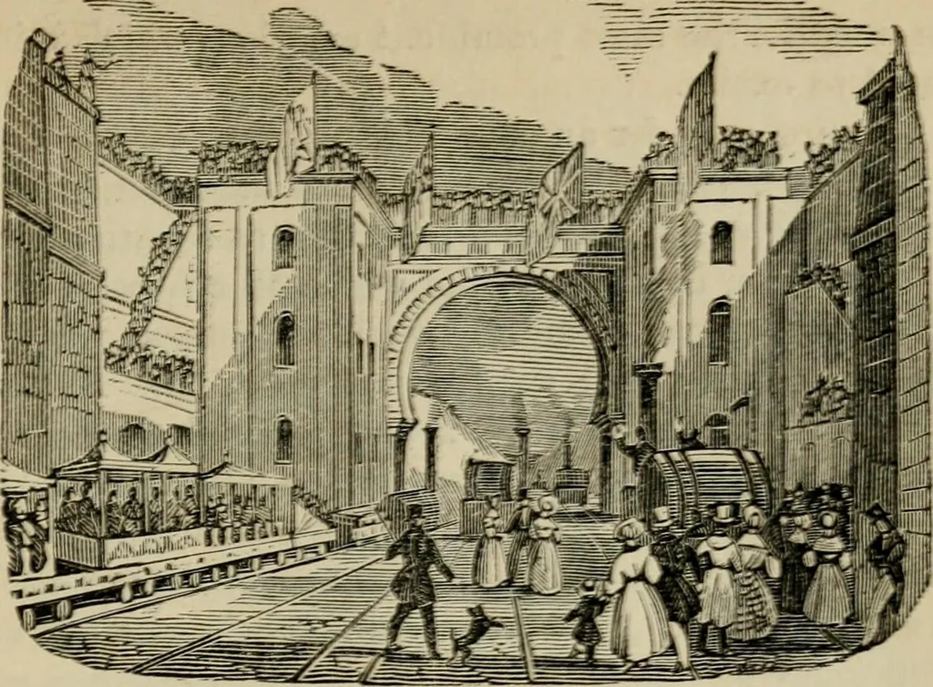 An illustration from The roads and railroads, vehicles, and modes of travelling, of ancient and modern countries; with accounts of bridges, tunnels, and canals, in various parts of the world .., 1839, leaf 316