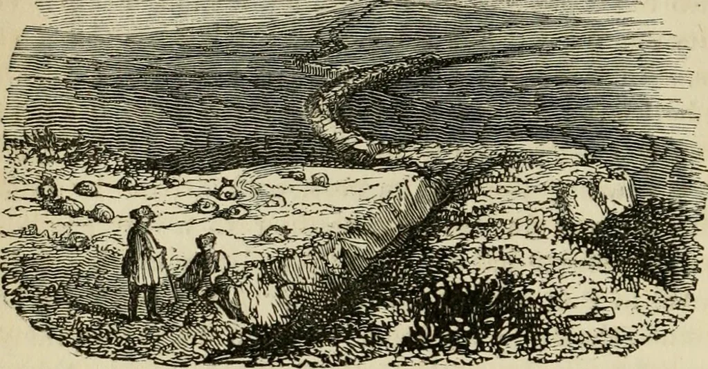 An illustration from The roads and railroads, vehicles, and modes of travelling, of ancient and modern countries; with accounts of bridges, tunnels, and canals, in various parts of the world .., 1839, leaf 47