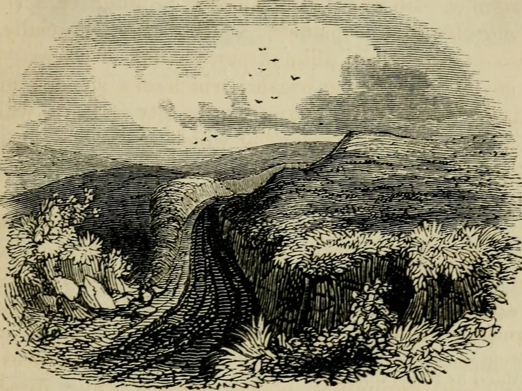An illustration from The roads and railroads, vehicles, and modes of travelling, of ancient and modern countries; with accounts of bridges, tunnels, and canals, in various parts of the world .., 1839, leaf 58