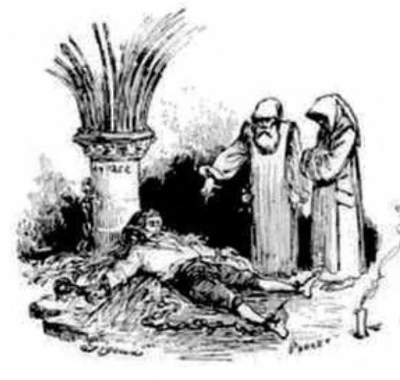 An illustration from La Fin des Livres Contes pour les Bibliophiles Uzanne Constant et Robida Albert, 1894, leaf 164