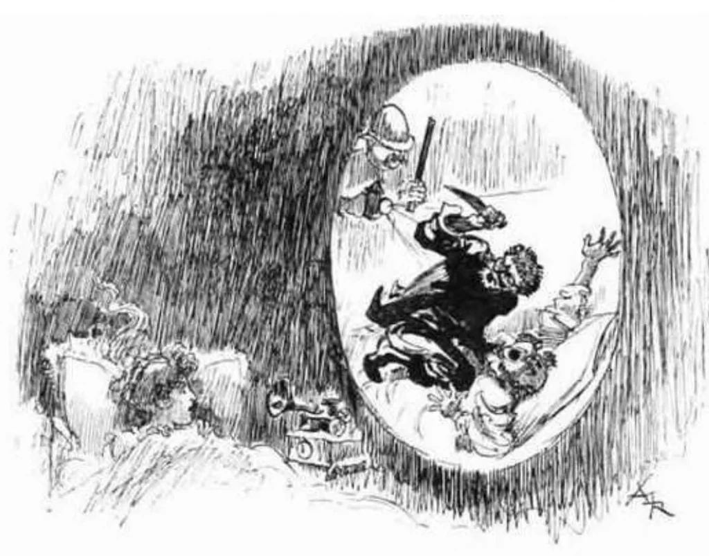 An illustration from La Fin des Livres Contes pour les Bibliophiles Uzanne Constant et Robida Albert, 1894, leaf 30