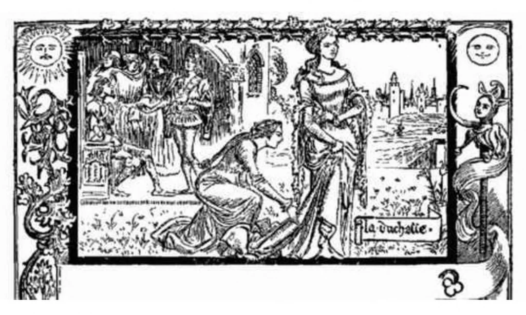 An illustration from La Fin des Livres Contes pour les Bibliophiles Uzanne Constant et Robida Albert, 1894, leaf 63