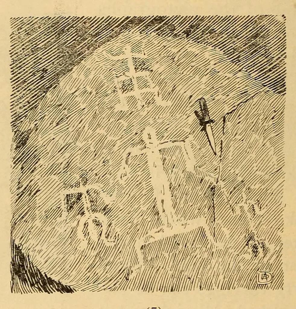 An illustration from Rock carvings of Hawaii; some possible traces of pre-historic Hawaiians, 1904, leaf 10