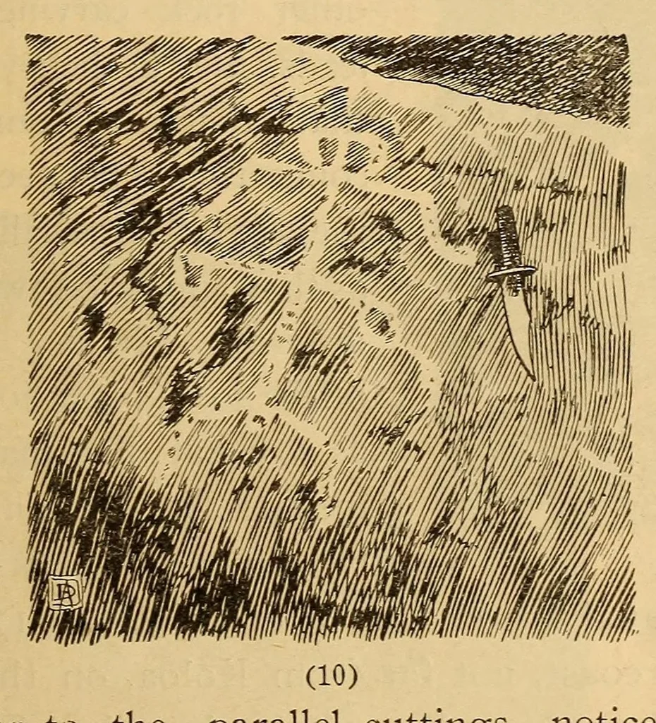 An illustration from Rock carvings of Hawaii; some possible traces of pre-historic Hawaiians, 1904, leaf 11