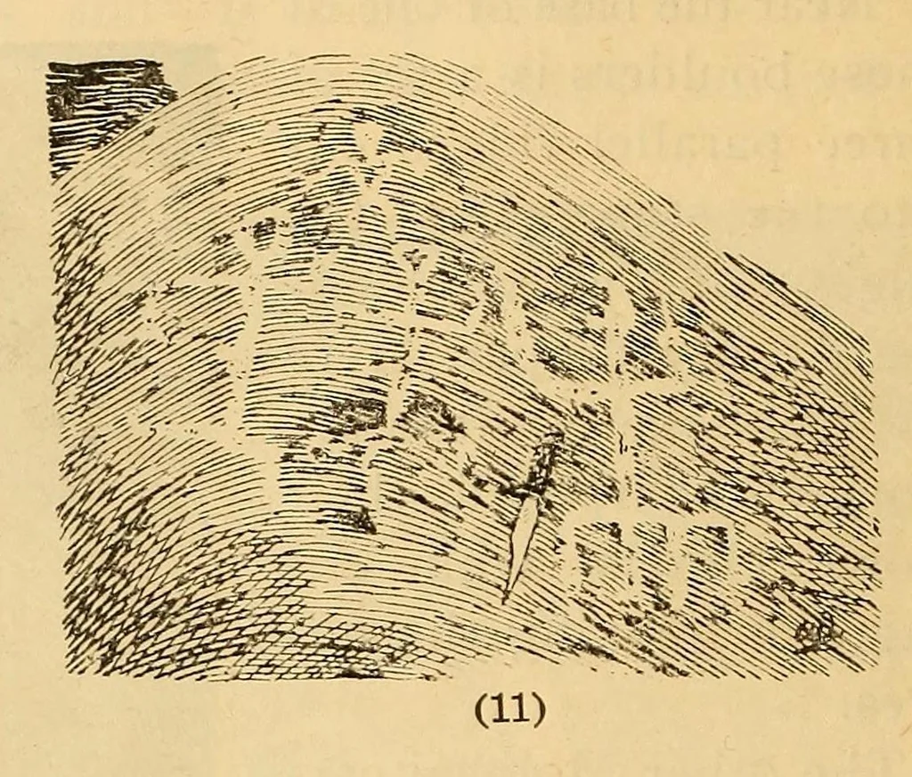 An illustration from Rock carvings of Hawaii; some possible traces of pre-historic Hawaiians, 1904, leaf 12