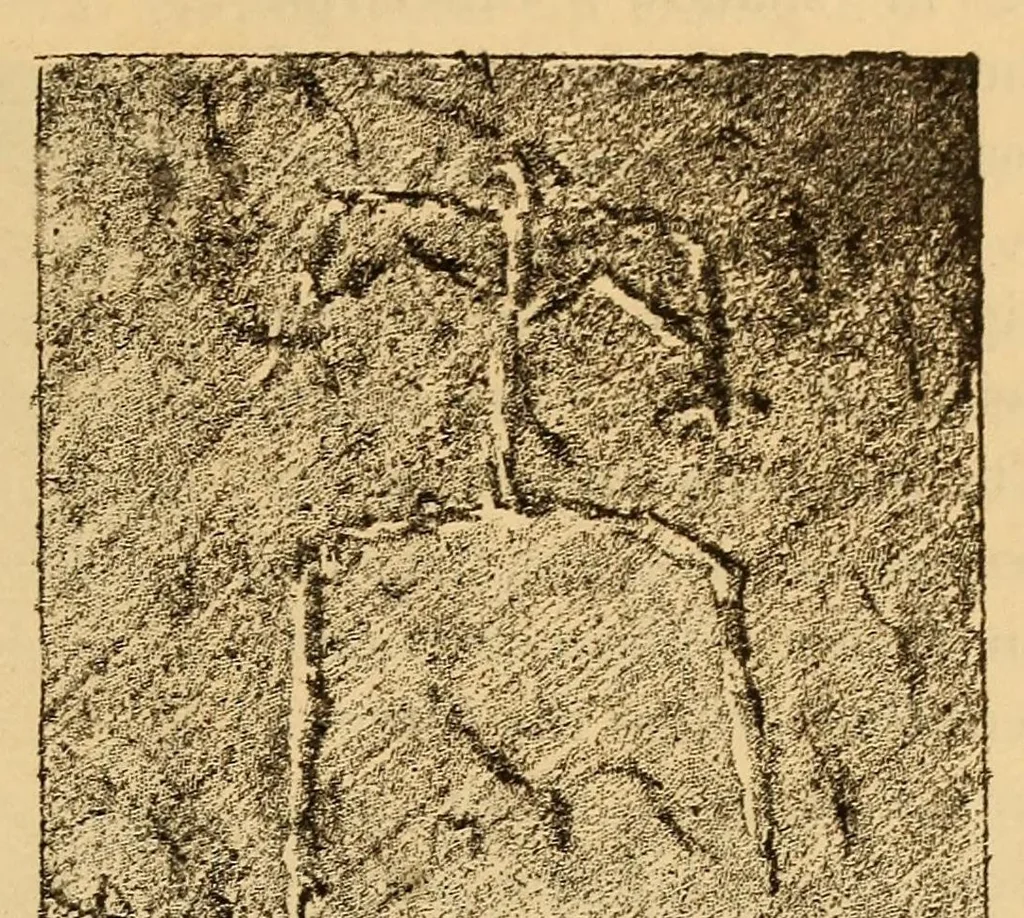An illustration from Rock carvings of Hawaii; some possible traces of pre-historic Hawaiians, 1904, leaf 13