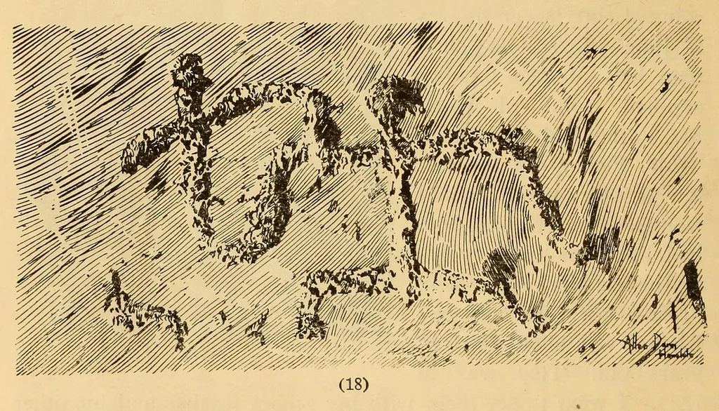 An illustration from Rock carvings of Hawaii; some possible traces of pre-historic Hawaiians, 1904, leaf 16