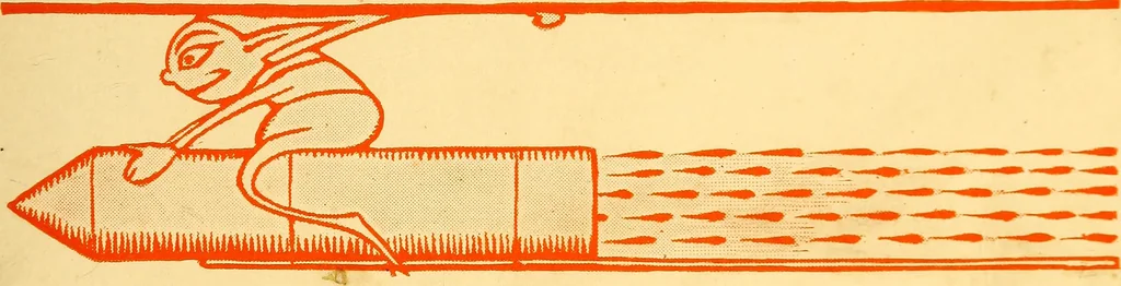 An illustration from The rocket book, 1912, leaf 4