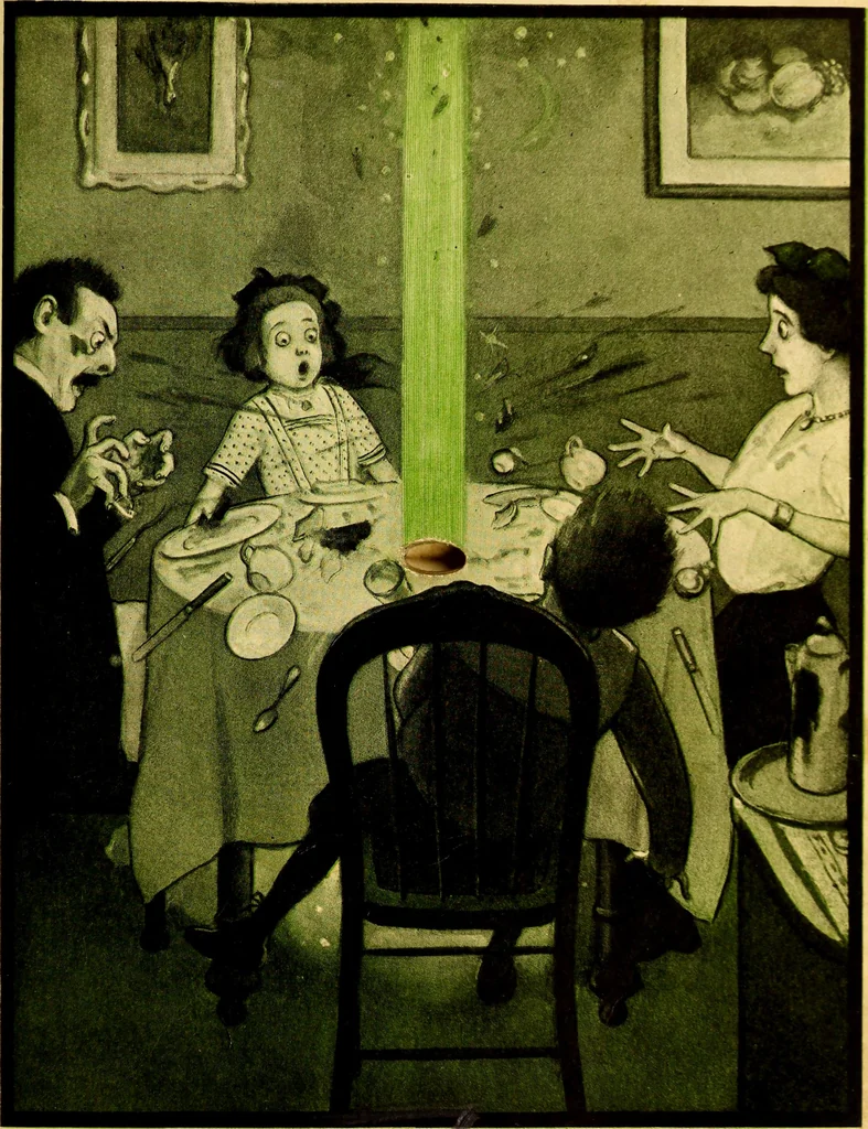 An illustration from The rocket book, 1912, leaf 8