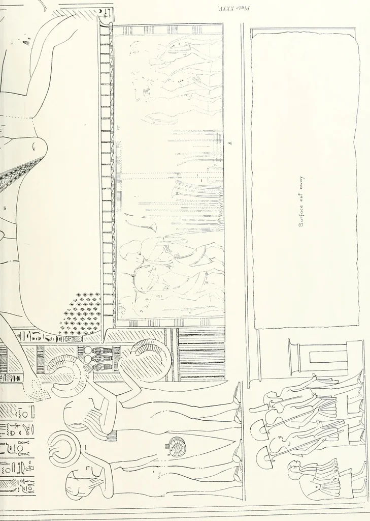 An illustration from The rock tombs of El Amarna, 1903, leaf 154