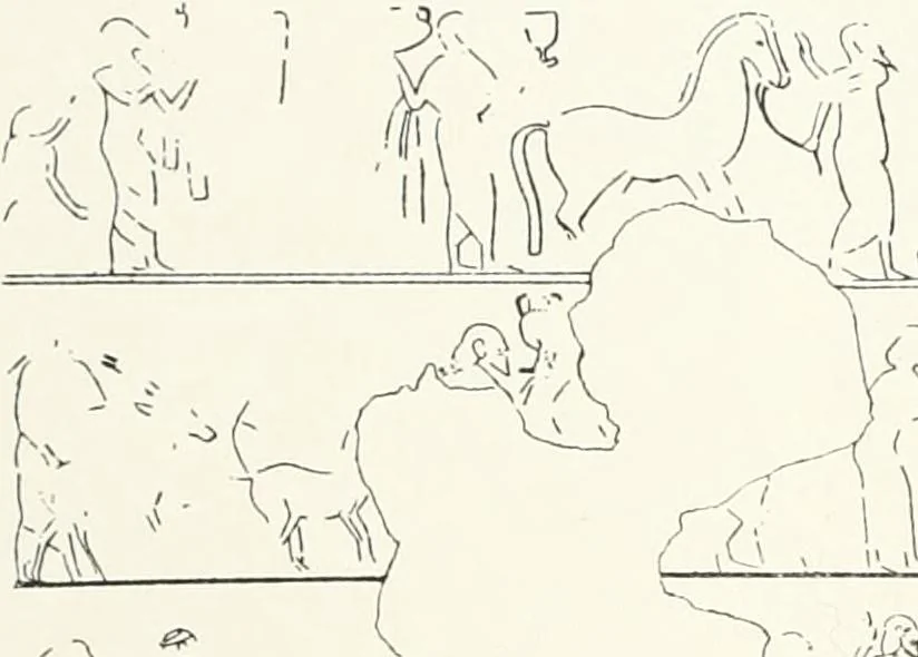 An illustration from The rock tombs of El Amarna, 1903, leaf 165