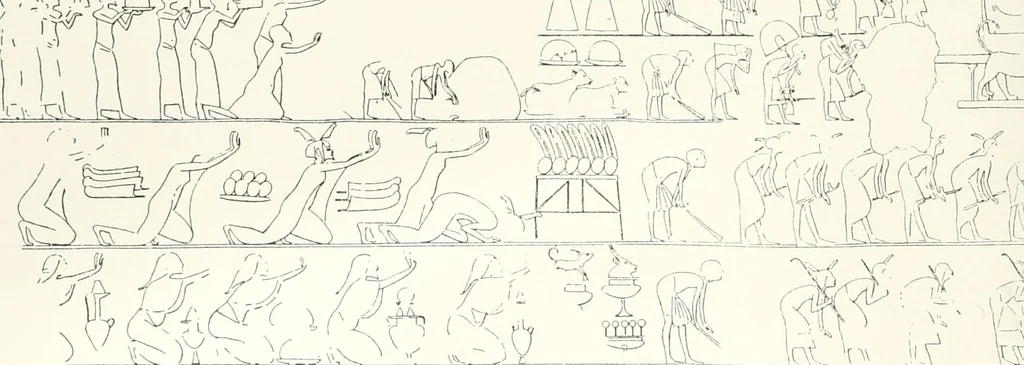 An illustration from The rock tombs of El Amarna, 1903, leaf 165