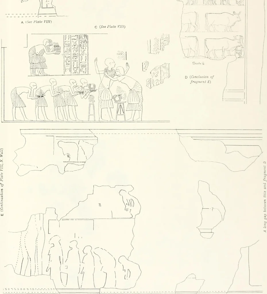 An illustration from The rock tombs of El Amarna, 1903, leaf 74