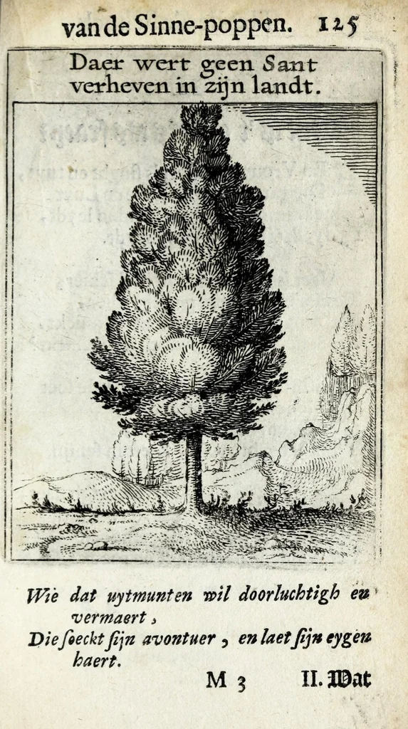 An illustration from Roemer Visschers Zinne-poppen : alle verciert met rÿmen en sommighe met proze, 1669, leaf 281
