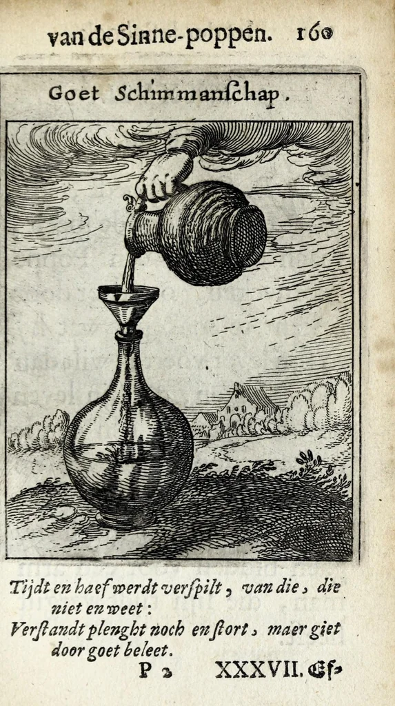 An illustration from Roemer Visschers Zinne-poppen : alle verciert met rÿmen en sommighe met proze, 1669, leaf 351