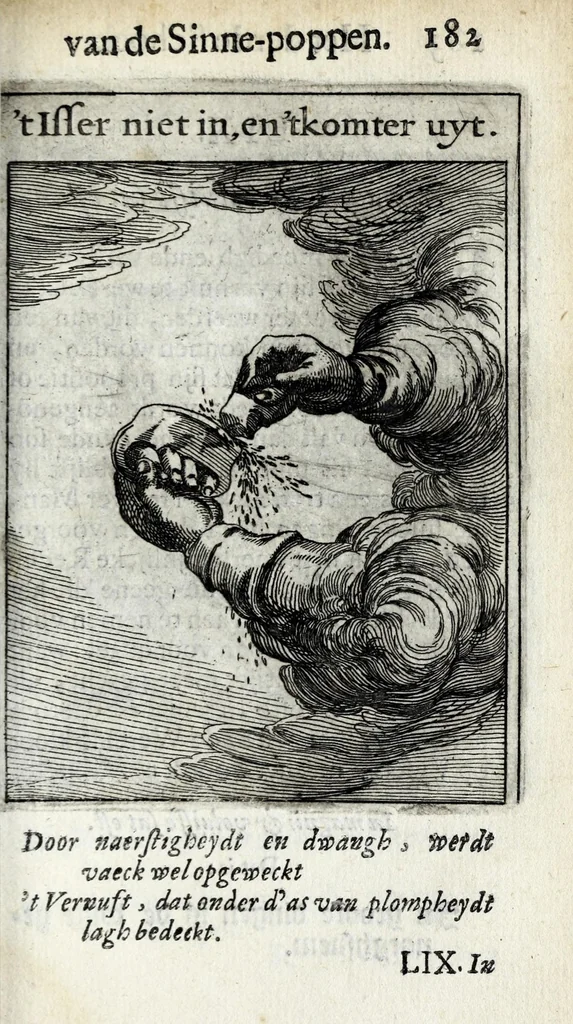 An illustration from Roemer Visschers Zinne-poppen : alle verciert met rÿmen en sommighe met proze, 1669, leaf 395